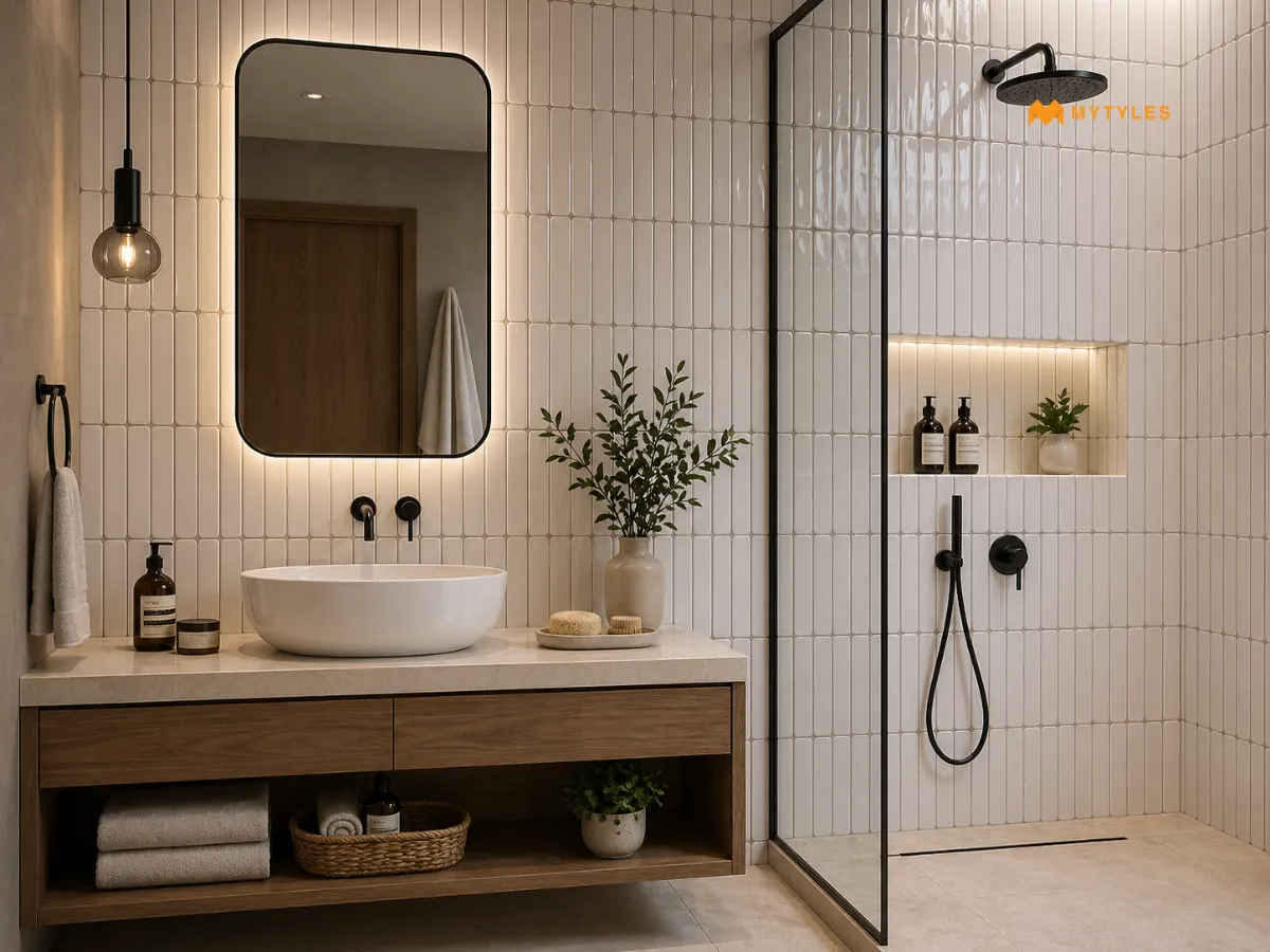 Ceramic White Geometric Wall Tile